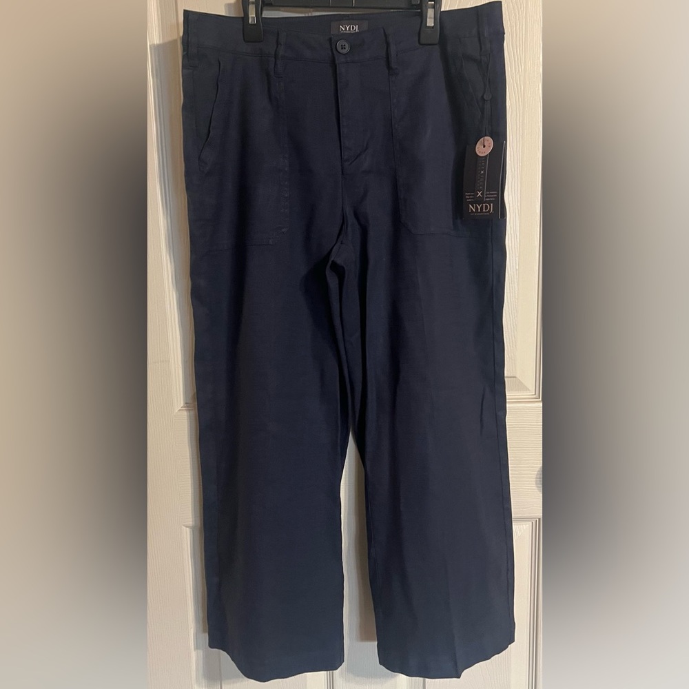 100% Linen NYDJ Women’s Navy Pants